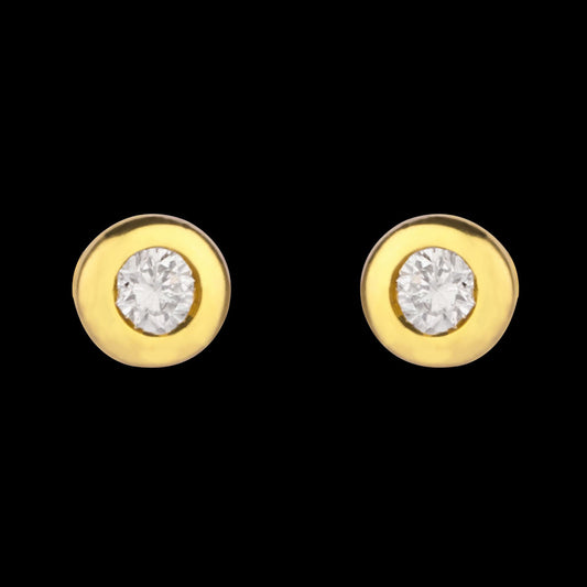 14K Yellow Gold Diamond Earrings - 0.07ct SI-IJ