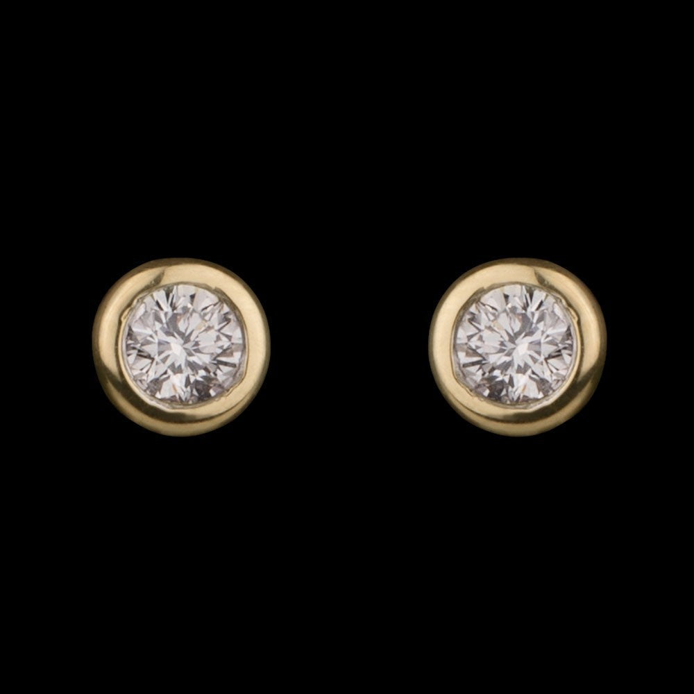 14K Yellow Gold Diamond Earrings - 0.15ct VS-HI