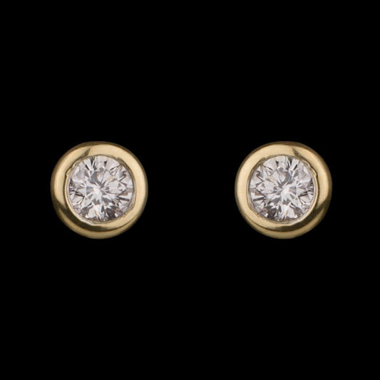 14K Yellow Gold Diamond Earrings - 0.15ct VS-HI