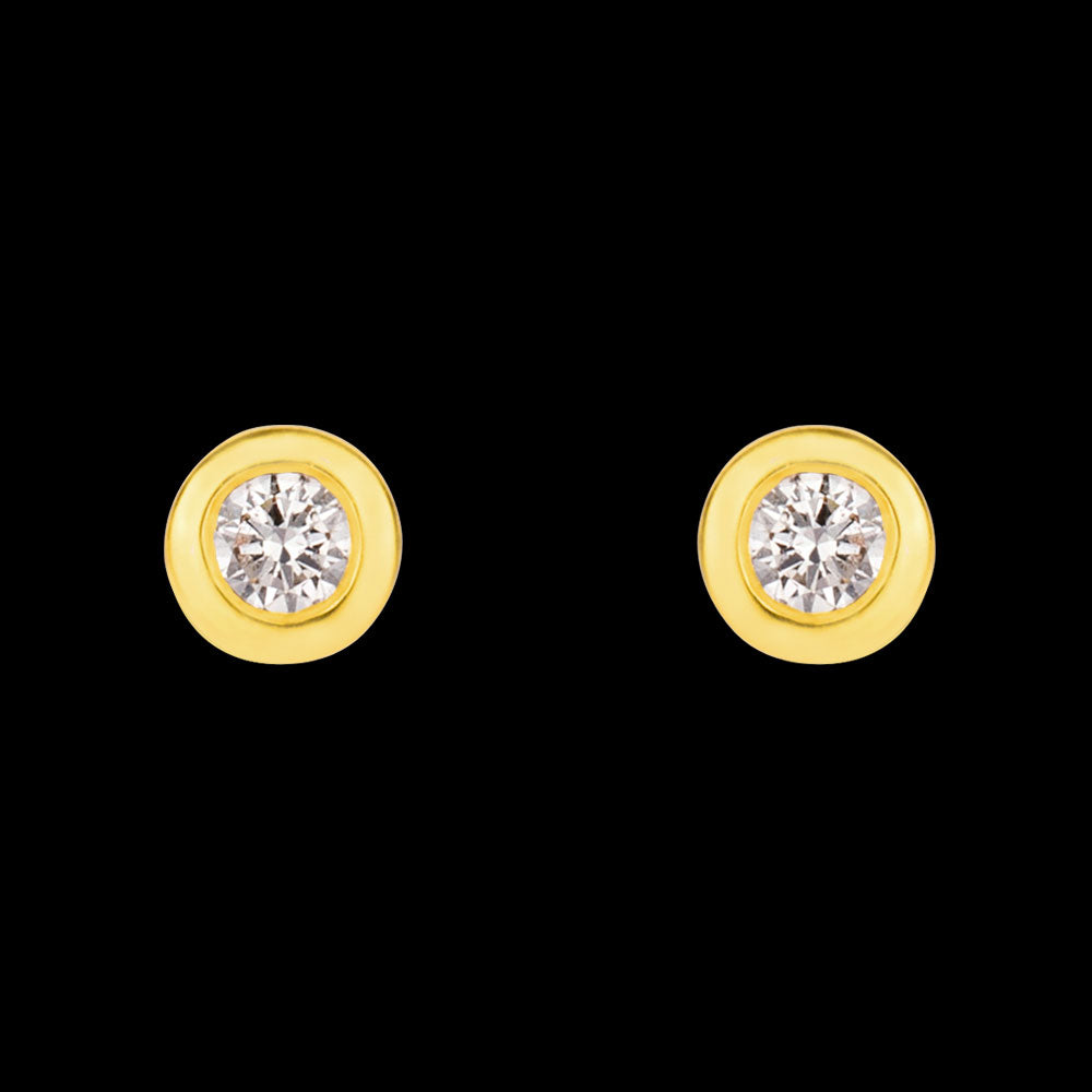 14K Yellow Gold Diamond Earrings - 0.23ct SI-IJ