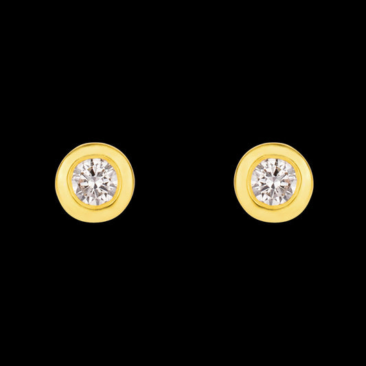 14K Yellow Gold Diamond Earrings - 0.23ct SI-IJ
