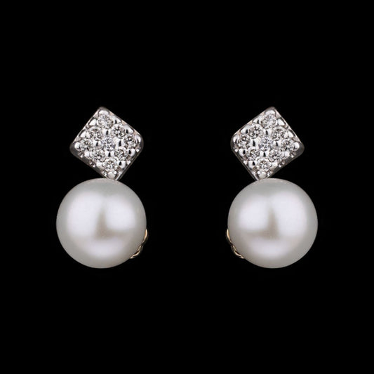 14K Yellow Gold Diamond Earrings - 0.07ct SI-IJ with Colour Stones