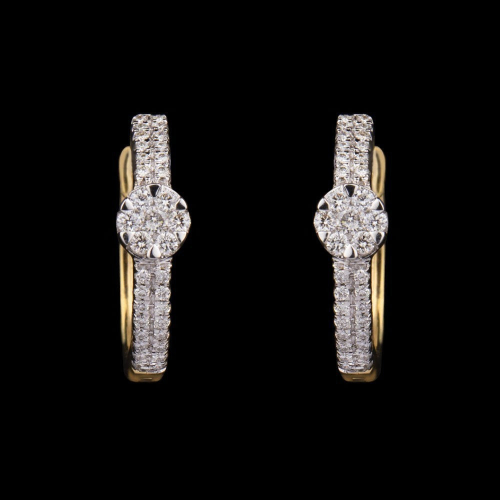 14K Yellow Gold Diamond Earrings - 0.22ct SI-GH
