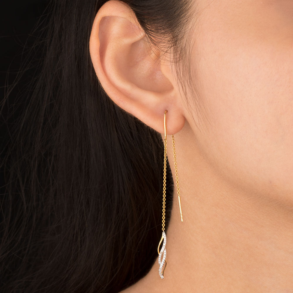 14K Yellow Gold Diamond Earrings - 0.17ct SI-IJ