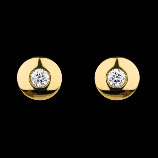 14K Yellow Gold Diamond Earrings - 0.14ct SI-IJ