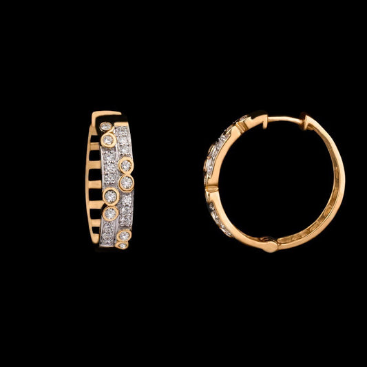 14K Yellow Gold Diamond Earrings - 0.61ct VVS-FG