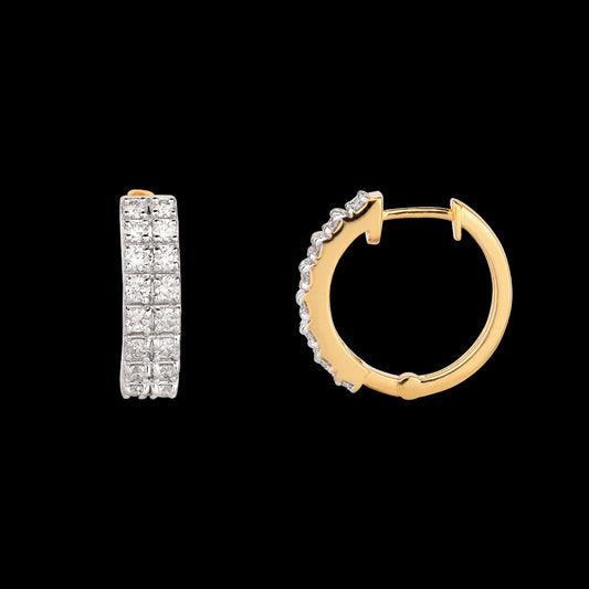 18K Yellow Gold Diamond Earrings - 0.784ct VVS-VS-GH