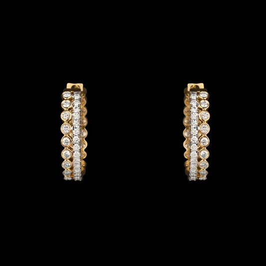 14K Yellow Gold Diamond Earrings - 1.36ct VVS-VS-HI