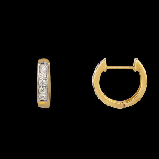 14K Yellow Gold Diamond Earrings - 0.14ct VVS-VS-GH