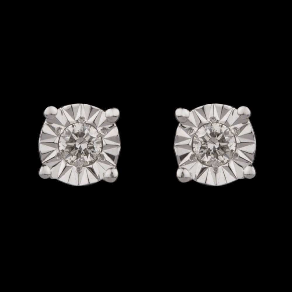 14K Yellow Gold Diamond Earrings - 0.07ct SI-IJ