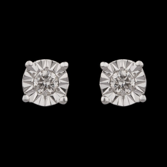 14K Yellow Gold Diamond Earrings - 0.07ct SI-IJ