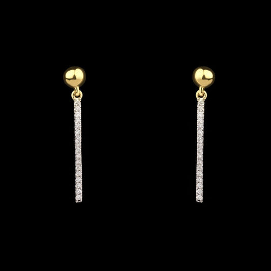 14K Yellow Gold Diamond Earrings - 0.12ct SI-IJ