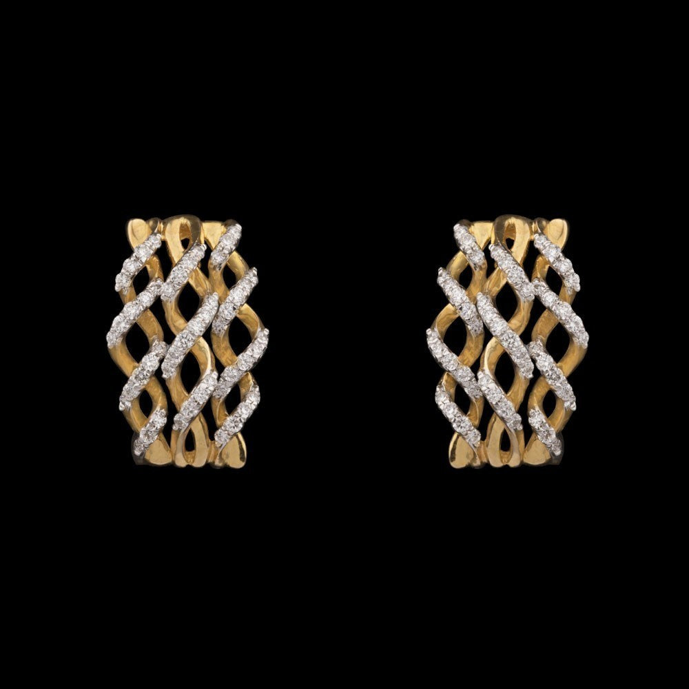 18K Yellow Gold Diamond Earrings - 0.39ct VVS-EF