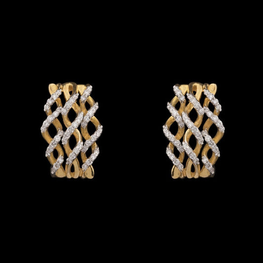 18K Yellow Gold Diamond Earrings - 0.39ct VVS-EF