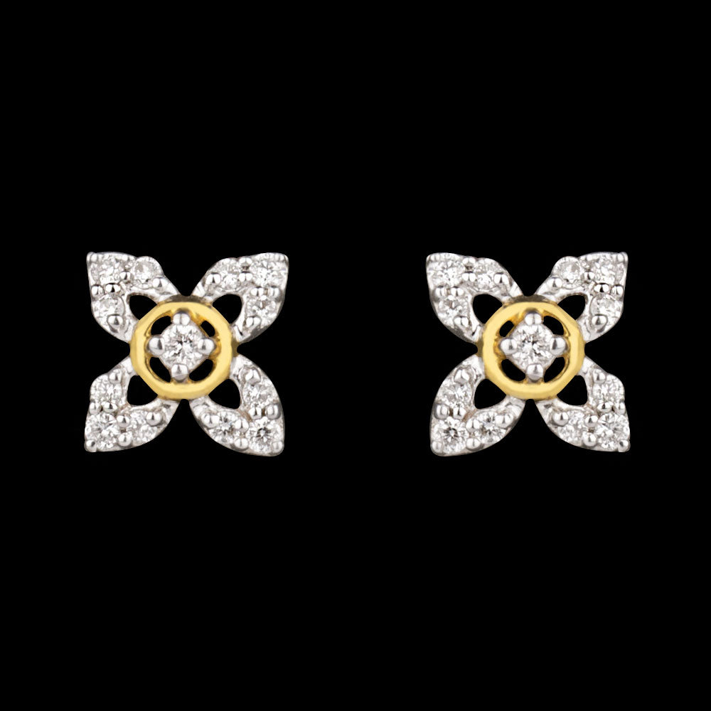 14K Yellow Gold Diamond Earrings - 0.11ct VS-GH