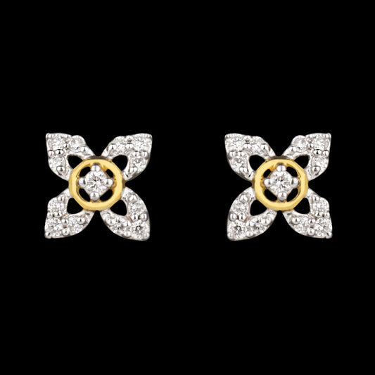 14K Yellow Gold Diamond Earrings - 0.11ct VS-GH
