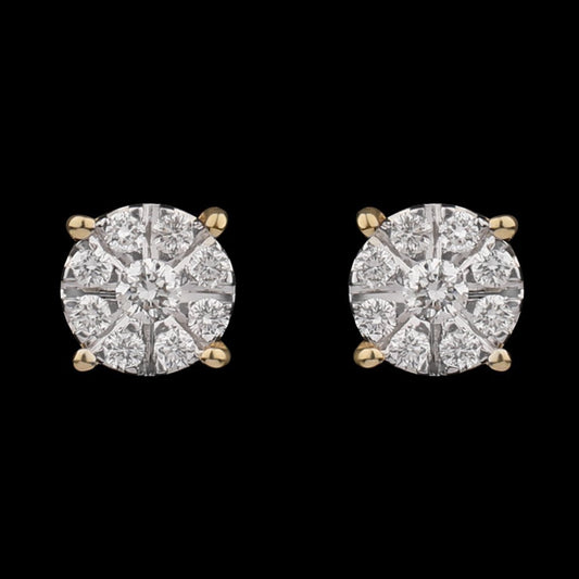 14K Yellow Gold Diamond Earrings - 0.22ct VVS-VS-FG