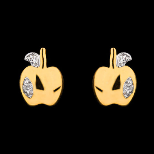 18K Yellow Gold Diamond Earrings - 0.04ct SI2-I1-HI