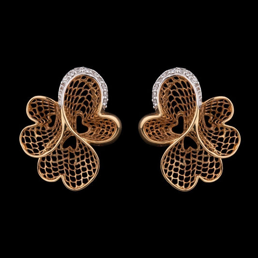 18K Yellow Gold Diamond Earrings - 0.12ct VS-GH
