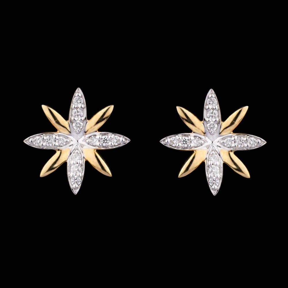 14K Yellow Gold Diamond Earrings - 0.18ct SI-GH