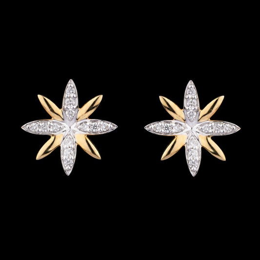 14K Yellow Gold Diamond Earrings - 0.18ct SI-GH