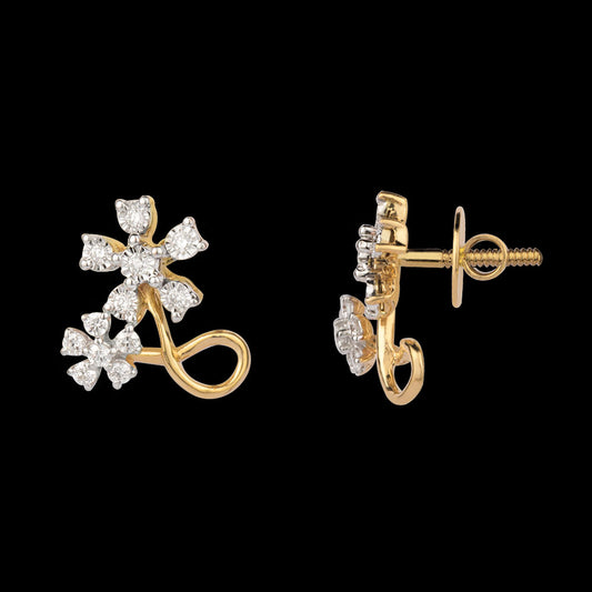 14K Yellow Gold Diamond Earrings - 0.24ct VS-GH