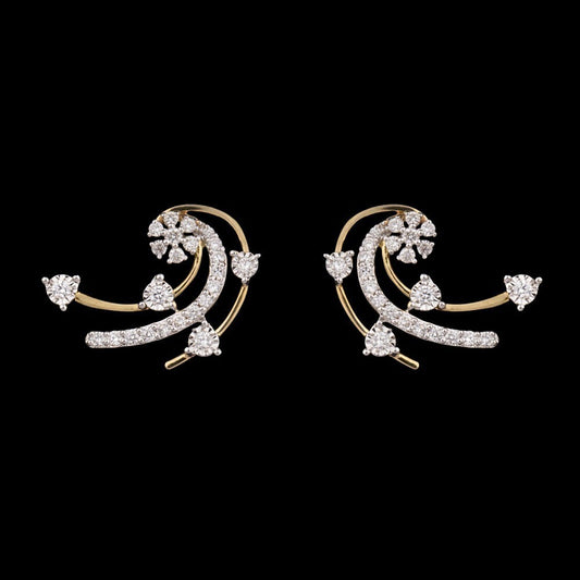 14K Yellow Gold Diamond Earrings - 0.35ct SI-GH