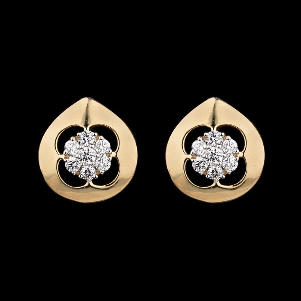14K Yellow Gold Diamond Earrings - 0.22ct VVS-VS-GH