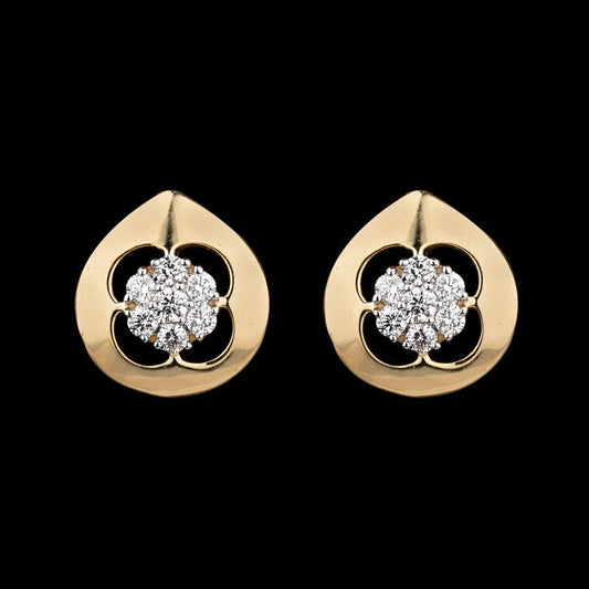 14K Yellow Gold Diamond Earrings - 0.22ct VVS-VS-GH