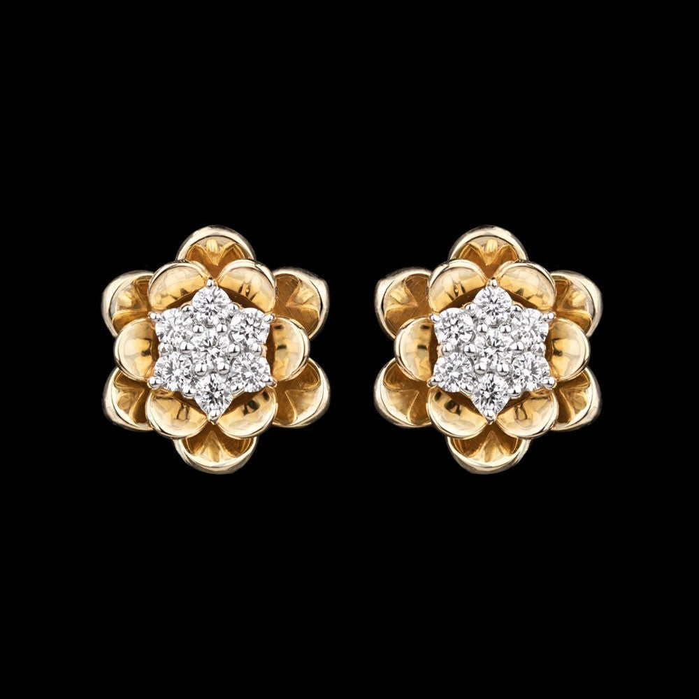14K Yellow Gold Diamond Earrings - 0.21ct VVS-VS-GH