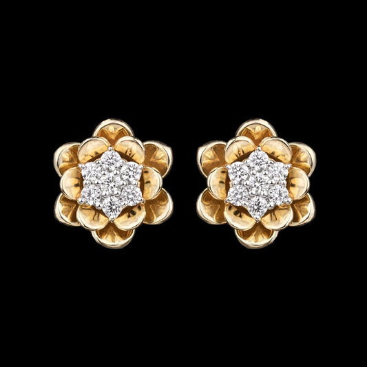 14K Yellow Gold Diamond Earrings - 0.21ct VVS-VS-GH