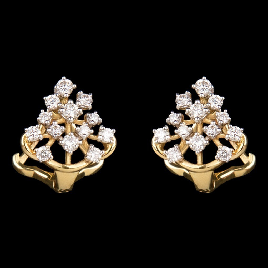 14K Yellow Gold Diamond Earrings - 0.46ct SI-JK