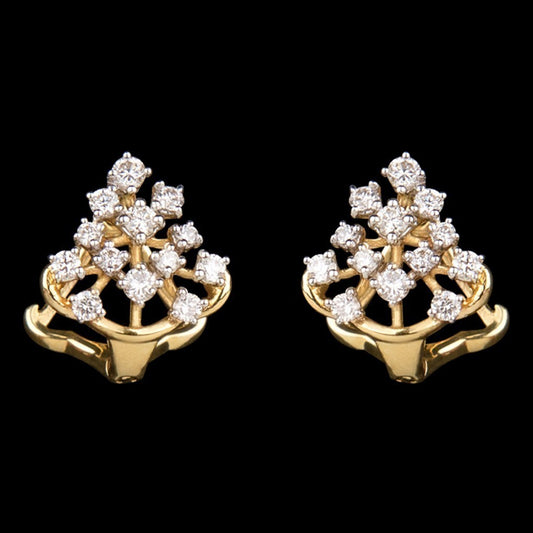14K Yellow Gold Diamond Earrings - 0.46ct SI-JK