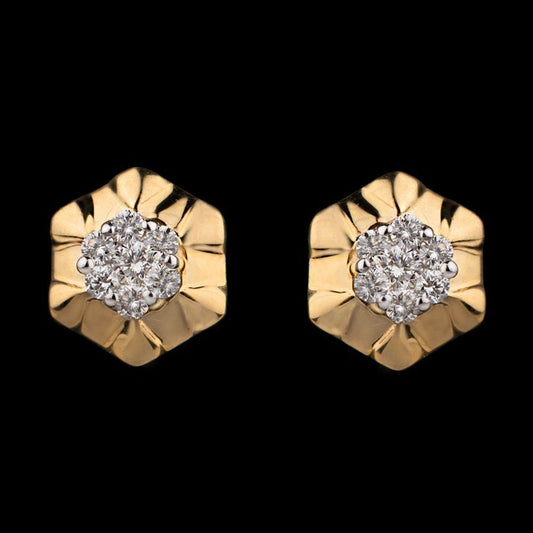 14K Yellow Gold Diamond Earrings - 0.22ct VS-SI-FG