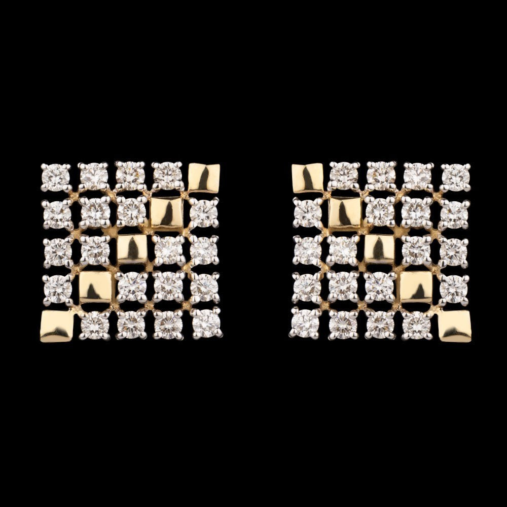 14K Yellow Gold Diamond Earrings - 1.34ct VS-SI-HI