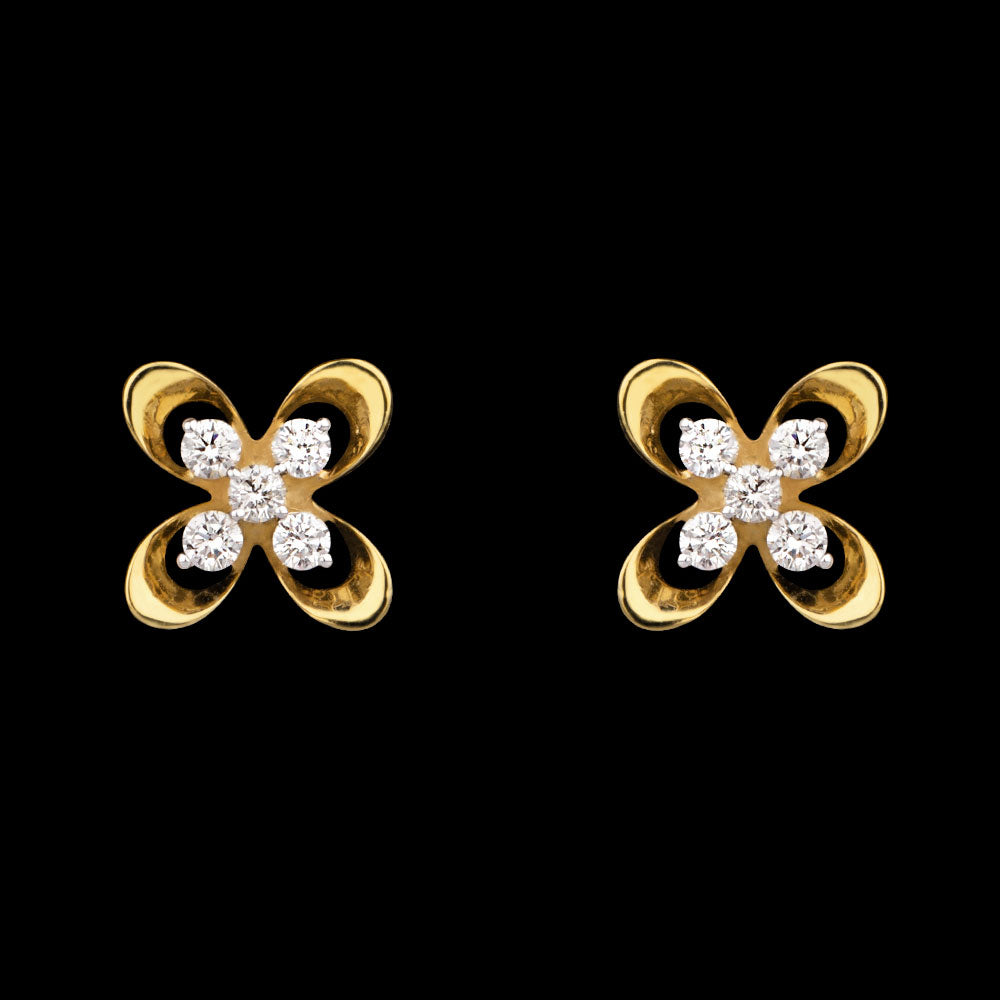 14K Yellow Gold Diamond Earrings - 0.3ct VS-SI-GH