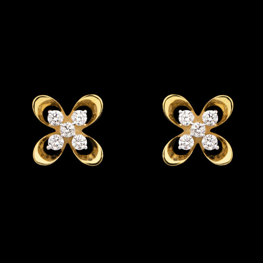 14K Yellow Gold Diamond Earrings - 0.3ct VS-SI-GH
