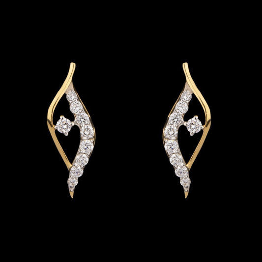 18K Yellow Gold Diamond Earrings - 0.38ct VS-GH