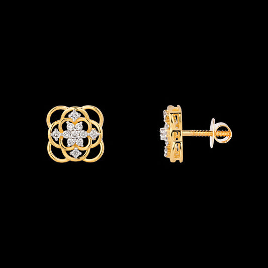 14K Yellow Gold Diamond Earrings - 0.39ct VVS-VS-GH