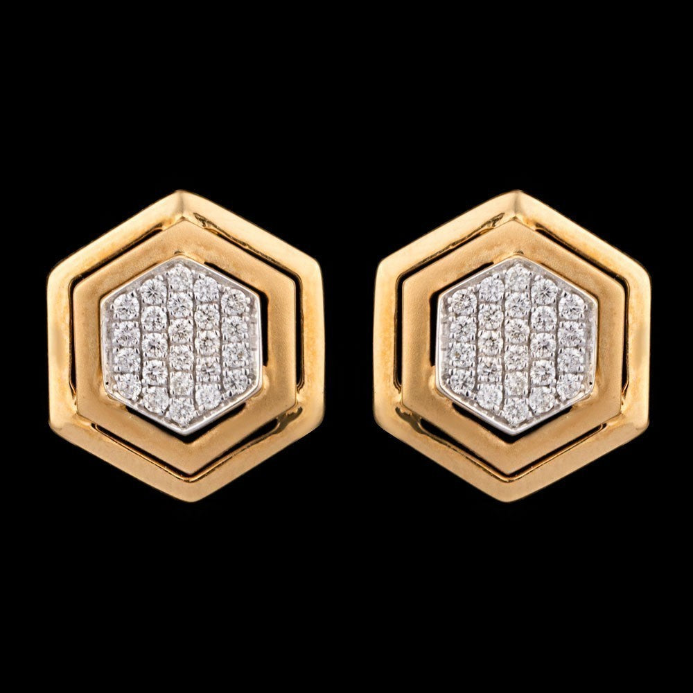 18K Yellow Gold Diamond Earrings - 0.32ct SI-IJ
