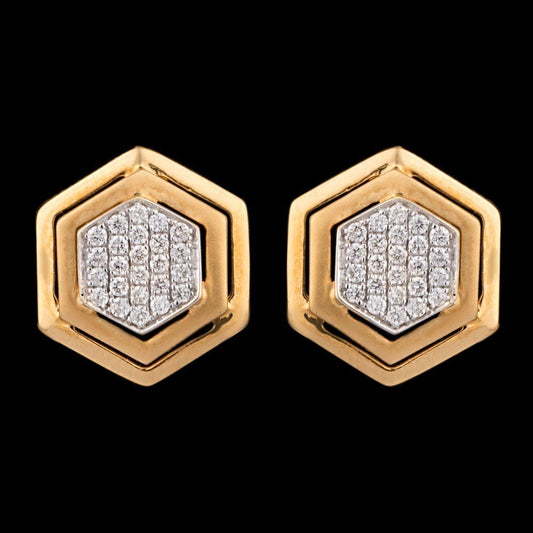 18K Yellow Gold Diamond Earrings - 0.32ct SI-IJ