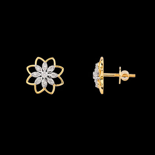 18K Yellow Gold Diamond Earrings - 0.341ct VVS-VS-HI