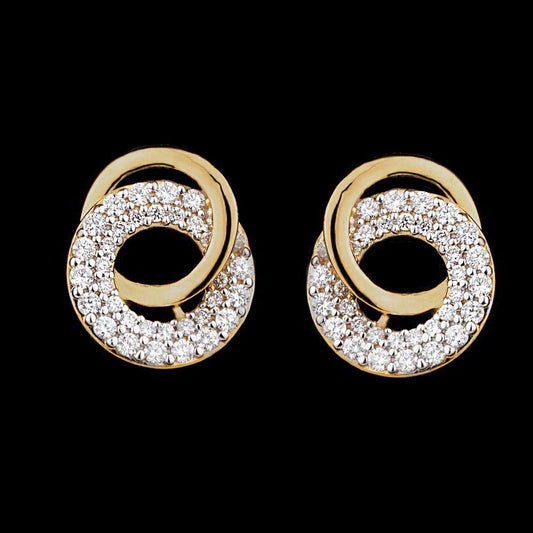 14K Yellow Gold Diamond Earrings - 0.54ct SI-GH