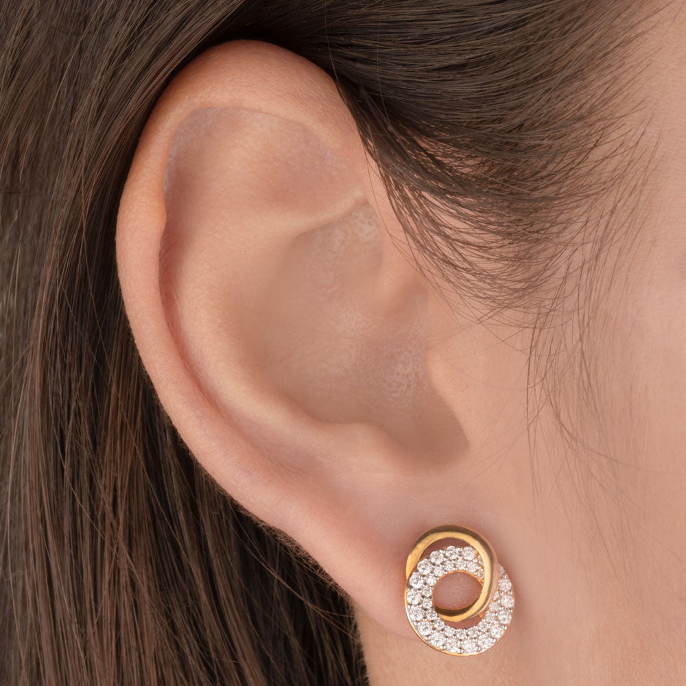 14K Yellow Gold Diamond Earrings - 0.54ct SI-GH