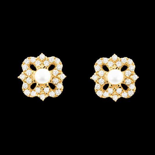18K Yellow Gold Diamond Earrings - 0.294ct VVS-VS-GH with Colour Stones