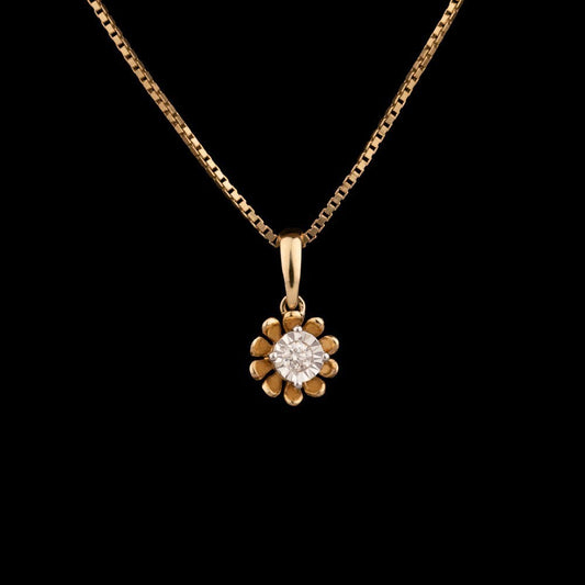 18K Rose Gold Diamond Pendant - 0.079ct VVS-GH