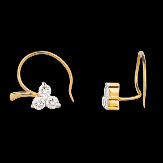 14K Yellow Gold Diamond Nosepin - 0.11ct VVS-VS-IJ