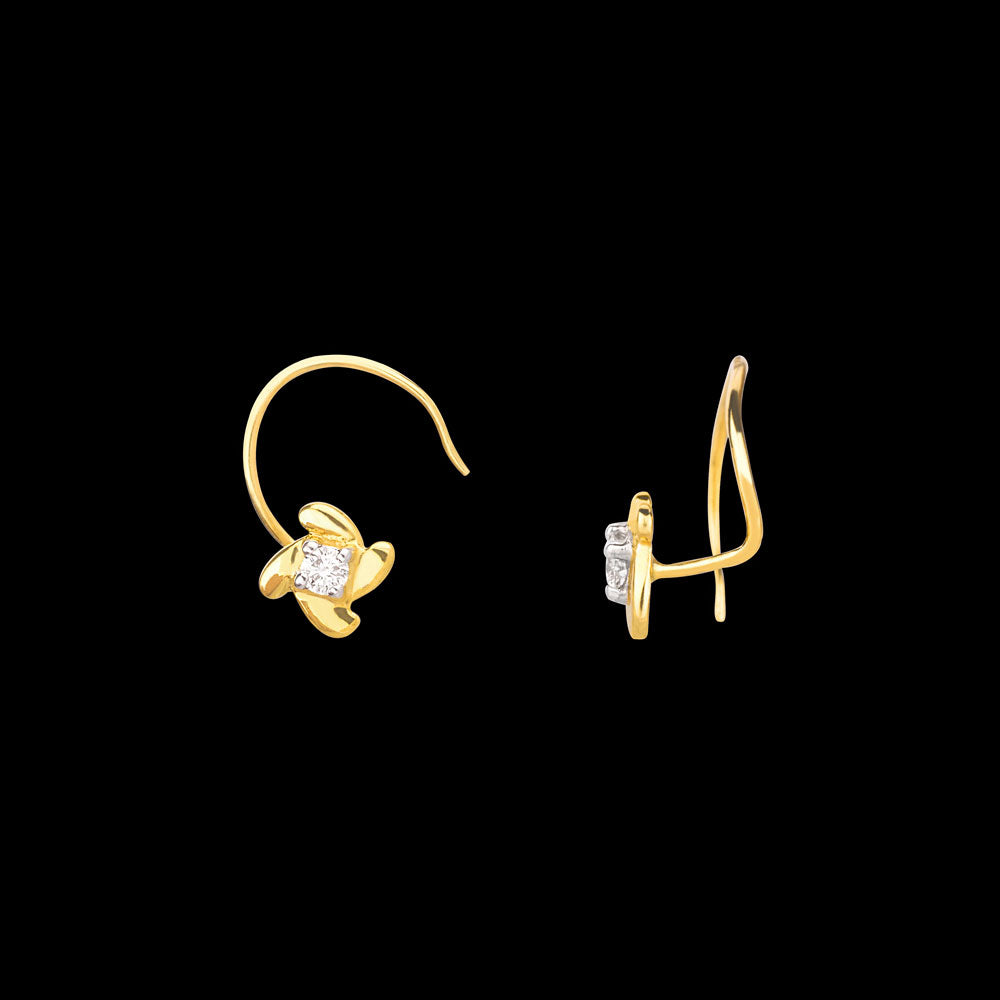 18K Yellow Gold Diamond Nosepin - 0.048ct VVS-EF