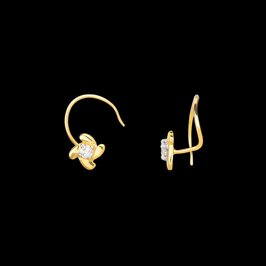 18K Yellow Gold Diamond Nosepin - 0.048ct VVS-EF