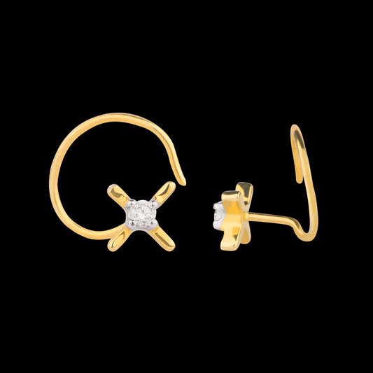 14K Yellow Gold Diamond Nosepin - 0.03ct VVS-GH